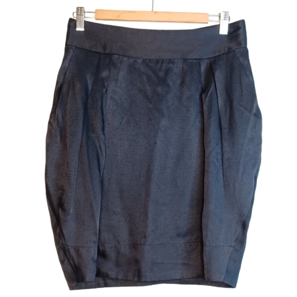 MARIA CHER Classic Black Pleated Office Mini Skirt
